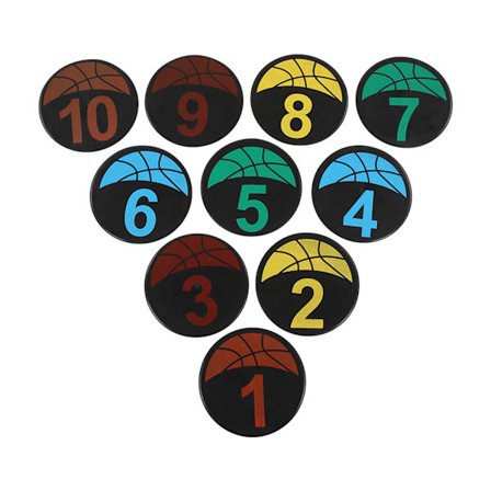 Platta koner Spot Markers Numrerade Golv Spot Markers Set Fotboll Basket Sport Speed ​​Agility Training Numbers 1-10