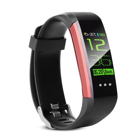 Smart färgskärm armband Hjärtfrekvens Blodtrycksövervakning Bluetooth armband (Röd)