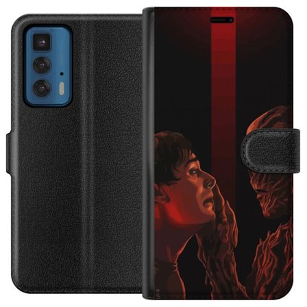Kompatibelt Lommeboketui til Motorola Motorola Edge 20 Pro Mørk fantasy illustrasjon som viser møtet mellom menneske og monster med sterk drama og p
