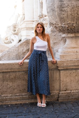 Vanja Skirt Polka Blue Polka Blue / M