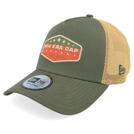 New Era - Grön trucker Keps - Cotton Patch Olive A-Frame Trucker @ Hatstore