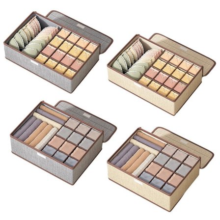 2 stk. Skuffeorganiseringsopdeler Foldbar opbevaringsboks til BH-sokker Undertøjsskab