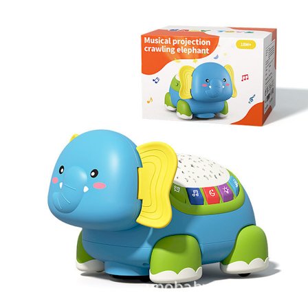 Pedagogisk Baby Elefant Leke – Baby Krype Leke med Musikk og Lys