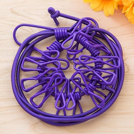 Tuulenpitävä pyykkinarun pidike sisätiloihin, ei-rei'itetty, kannettava benji-narupyörät ulkoilumatkoille (violetti 2 kpl) violetti