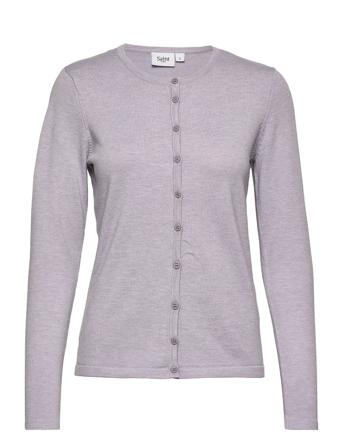 A8661, Milasz R-Neck Cardigan Strikkegenser Cardigan Lilla Saint Tropez