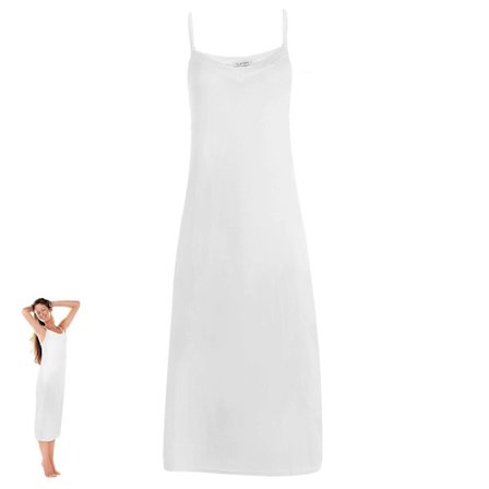 Comfortable Long Slip Dress for Women with Adjustable Straps Perfect for Evenings and Daily Use Size L in White Color 1 Piece