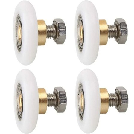 4 st duschdörrhjul, ersättningshjul för duschdörrar, ersättningshjul för spårade duschdörrar med skruvar diameter 23 mm