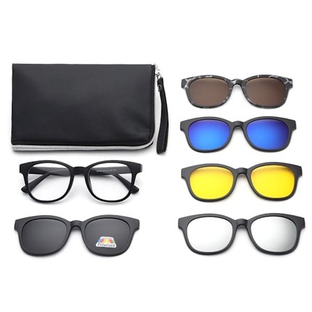 Polariserad magnetisk klämma på solglasögon Solglasögon set med påse