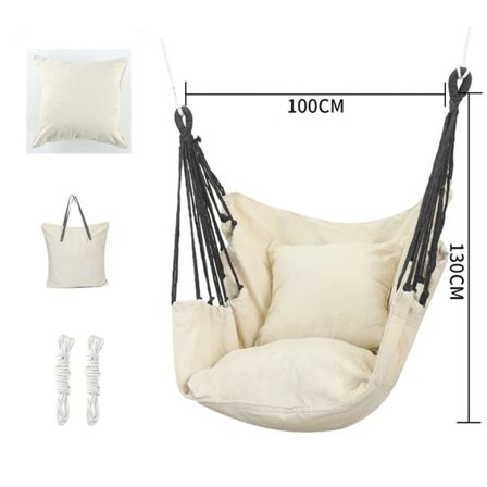 Hängstol - Beige med mjuka kuddar