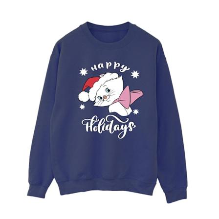 Disney Dam/Kvinnor The Aristocats Happy Holidays Sweatshirt 4 Navy Blue 4XL