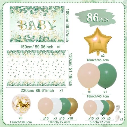 Djungeldjur Kalas Tillbehör Set Grön Guld Ballonggirlang Set Folieballong Tårtdekoration Födelsedagsdekoration Bakgrund