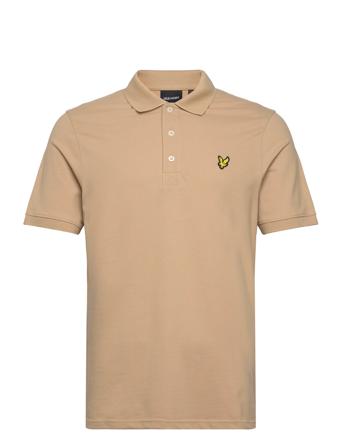 Plain Polo Shirt Polos Short-sleeved Beige Lyle & Scott*Betinget Tilbud