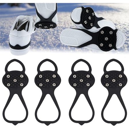 2 par skridsikre is- og snespigge til gåture, universelle snetræksko til sko, støvler, holdbare 5 stål issko greb L størrelse - 2 par