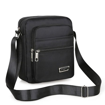 Menn Crossbody Vesker Skulderveske SVART 4 GLYDERE 4 GLYDERE