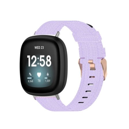 För Fitbit Versa 4 / Sense 2 Universal Nylon Weave Canvas Watch Band