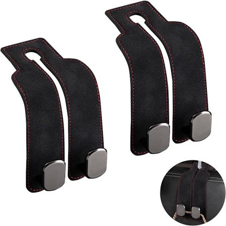 2 stk. - 17*4,5*8,5 cm Bil nakkestøtte kroker Multifunksjonell skinnsete organizer krok for ryggstøtte interiørtilbehør for vesker, lommebøker, 