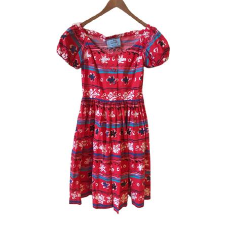 Prada Vintage, Pre-owned Robe Rood, Dames, Maat:S,Katoen