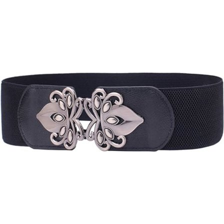 Kvinners Vintage Bred Elastisk Belte Vintage Snøring