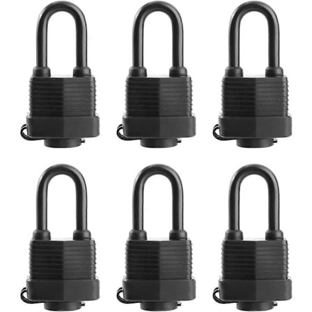 6-pakning vanntette hengelåser med samme nøkkel - Kraftige laminerte stållåser for