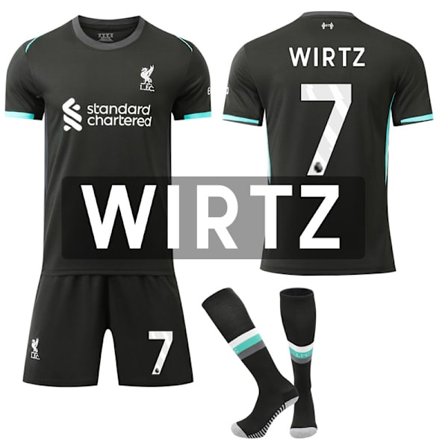 24-25 Liverpool F.C. Bortedrakt NR.7 WIRTZ Trøyer Barn Voksen Fotballutstyr Med Sokker
