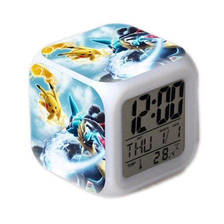Go Pokemon Tegneserie Vækkeur Børn Vågn Op Lys Digitalt Vækkeur Børnelegetøj Led Pikachu Ur Farveskift Bord Reveil Wekker9