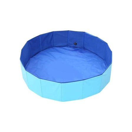 Hundepool Badebassin til kæledyr Sammenklappelig badekar til hunde Holdbar PVC Sommer udendørs eller indendørs badekar (120 x 30 cm) KLB