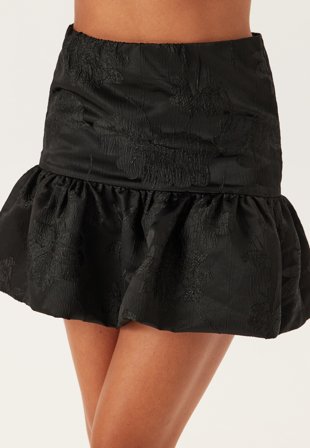 Chiara Forthi Jacquard Short Flounce Skirt Black 40