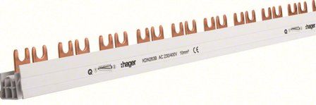 Hager KDN263B Fasskena 2-pol, 10kV, gaffel 57 moduler/1 m, Elfördelning & strömförsörjning