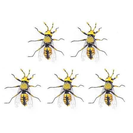 Mordely 5pcs Fridge Magnet High Simulation Versatile Clay Realistic Wild Bee Erase Board Magnet For Home