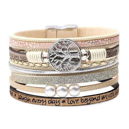 Inspirerende Træ af Livet Læderarmbånd til Kvinder, Julegave Fødselsdagsgave Smykker til Teen Piger