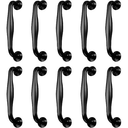 10 stk. 128 mm Møbelhåndtag Sorte Køkkenhåndtag Skabe