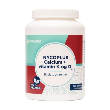 Nycoplus Calcium + vitamin K og D3, 100 stk.