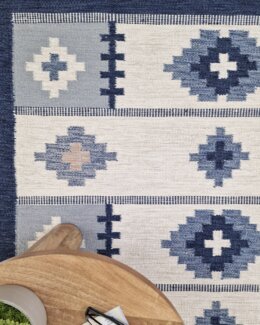 Ullmatta Röllakan Arvika Blå - 80x200 cm - KM Carpets