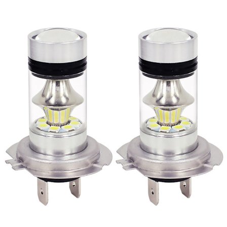 2 stk H7 3030 100W Universal Bil Hovedlys Tåkelys LED Pære Erstatning