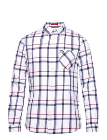 Tjm Essential Check Shirt Skjorte Uformell Hvit Tommy Jeans