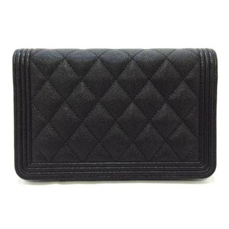 Chanel Vintage Pre-owned Leather wallets Sort, Dame Vintage Accessories, Størrelse: ONE Size
