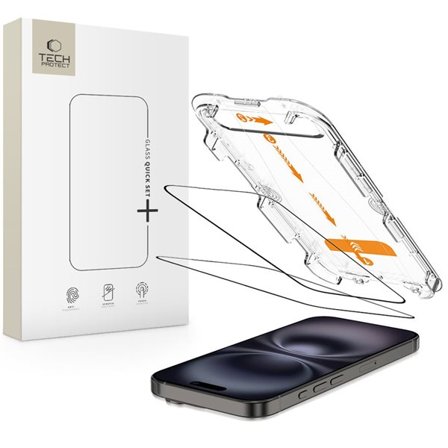Tech-Protect Quick Set+ hærdet glas 2-pak til iPhone 15 / 16