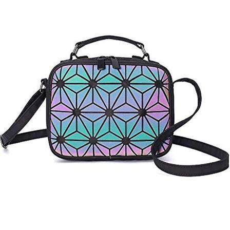 Geometriske holografiske crossbody-tasker, lysende B
