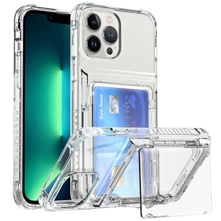 Etui til iPhone 16ProMax6.9 transparent Gennemsigtig Wallet med kortholder Flip Full-Body