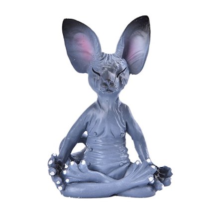 Cat Meditate Collectible Figurines Miniatyr Håndlaget Dekor Ani
