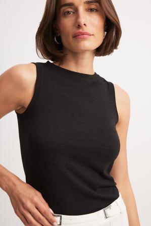 NA-KD Jersey Tank Top - Hauts sans manches - Noir - XL (EU 46)