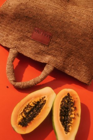 Malina - Elsya Raffia Tote bag - One Size - Tan