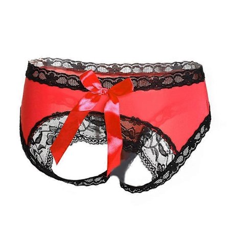 Spenx med blonderygg, gjennomsiktige truser, sexy åpne truser, t-truser for sex, sløyfebukser, Culotte Femme, intimt undertøy