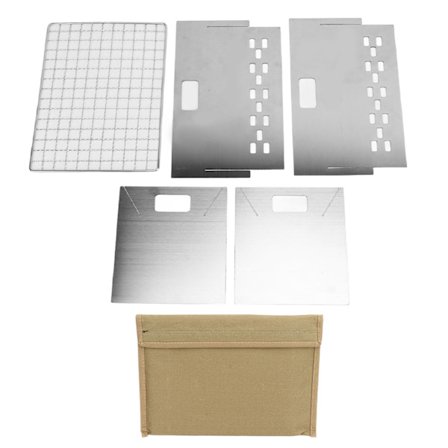 Sammenleggbar kullgrill i rustfritt stål, minidemonterbar bærbar grill for utendørs camping