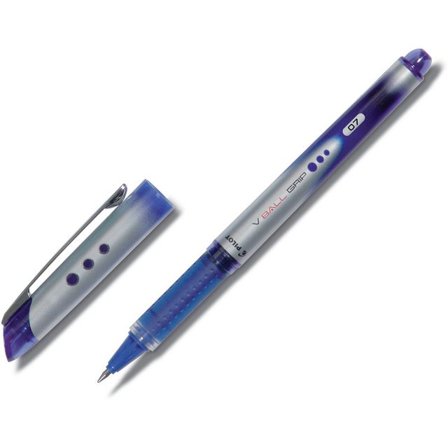 PILOT Bläckkulpenna, V-Ball 07 Grip, tunn spets på 0,7 mm, blå - Lyreco - Kontorsmaterial - Pennor - Bläckkulpennor
