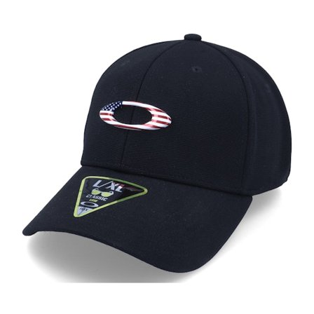Oakley - Tincan Black/American Flag Flexfit Flexfit Black Cap - @ Hatstore