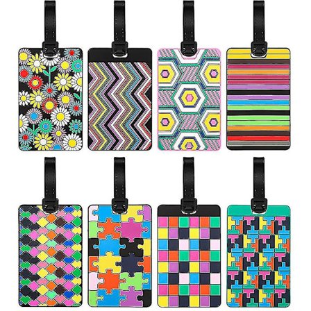 8 Stykke Bagagemærker Kuffert, PU Læder Bagagemærke, Rejse Bagagemærke Rejse