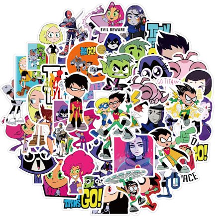 50/100X Teen Titans Go Klistermärken Animerad TV-serie Robin Raven Starfire Graffiti