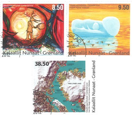 Grønland - Moderne Kunst - Stemplet sæt 3v