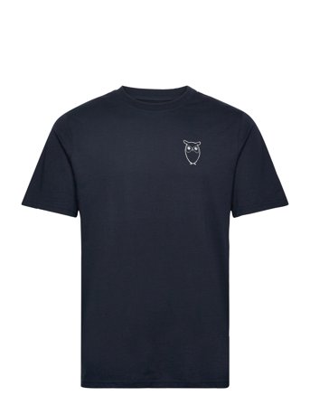 Knowledge Cotton Apparel Owl Chest Tee - Gots/Vegan - Black - M